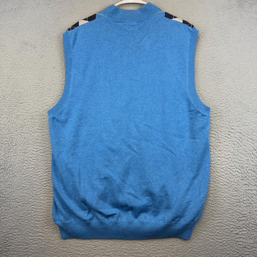 Greg Norman Sweater Vest Mens XL Argyle Quarter Zip Golf Ocean Course Kiawah - Picture 6 of 13
